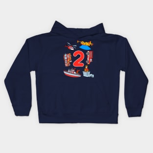 Fireman Firefighter Fire Trucks Toddlers 2 Birthday Kids Hoodie